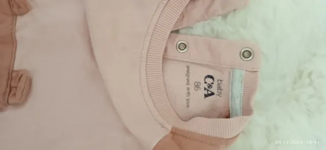 Sudadera bebé niña rosa con gato 86cm