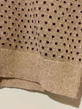 Jersey Mango Lunares Beige y Negro