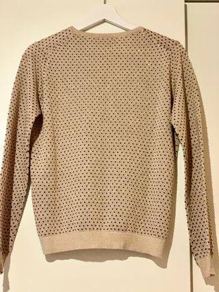 Jersey Mango Lunares Beige y Negro