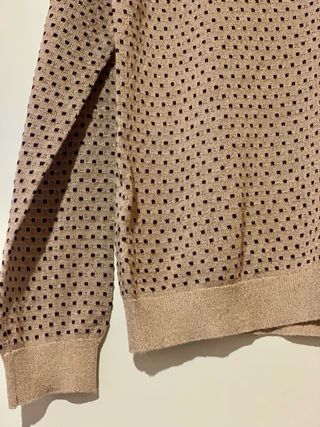 Jersey Mango Lunares Beige y Negro