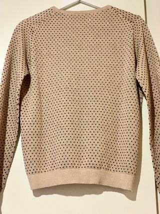 Jersey Mango Lunares Beige y Negro