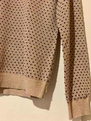 Jersey Mango Lunares Beige y Negro