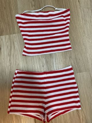 Conjunto Top y Pantalón Corto Rayas