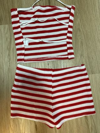 Conjunto Top y Pantalón Corto Rayas