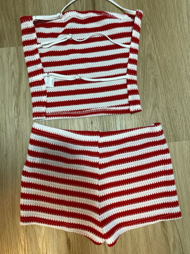 Conjunto Top y Pantalón Corto Rayas