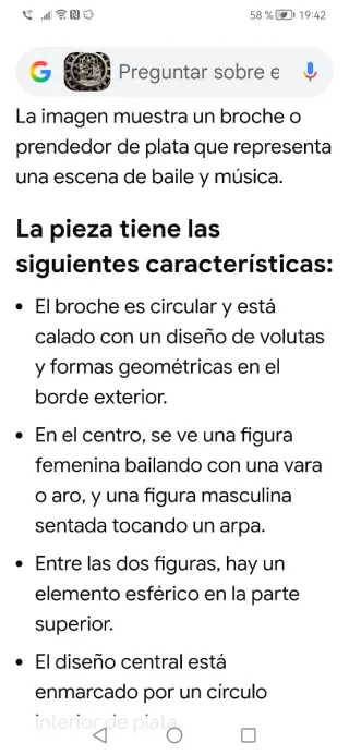 Antiguo broche colgante de plata