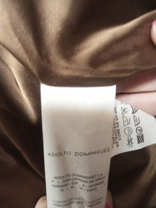 Abrigo paño Adolfo Domínguez marrón lana y alpaca.