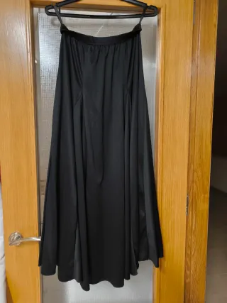 Falda flamenca negra talla L