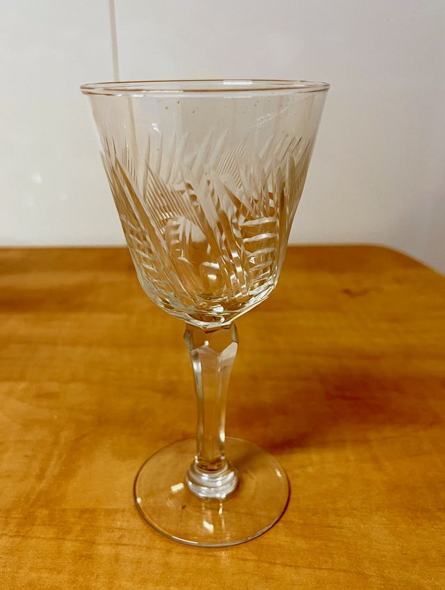 12 Copas Cristal Tallado Fino