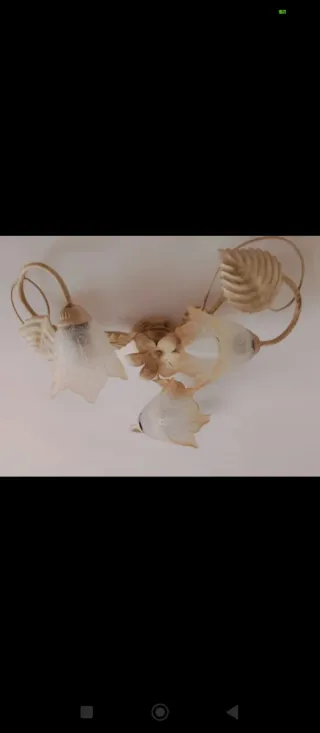 Lampadario soffitto 3 luci oro trasparente