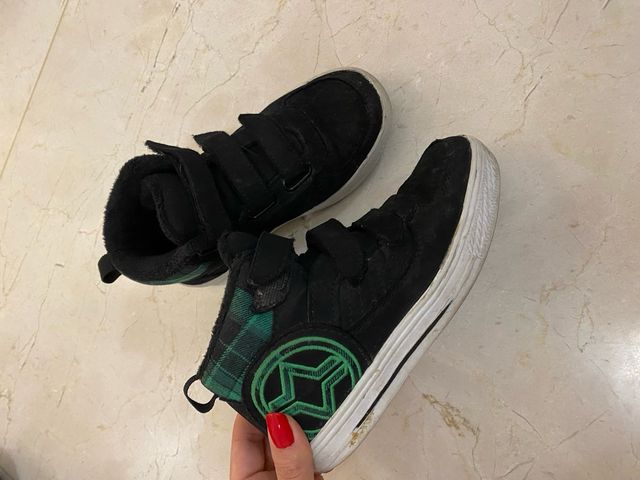 Botines botas zapatos invierno niño negros 31