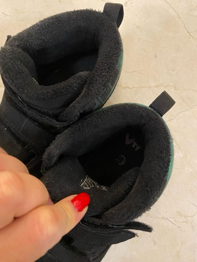 Botines botas zapatos invierno niño negros 31