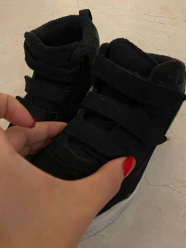 Botines botas zapatos invierno niño negros 31