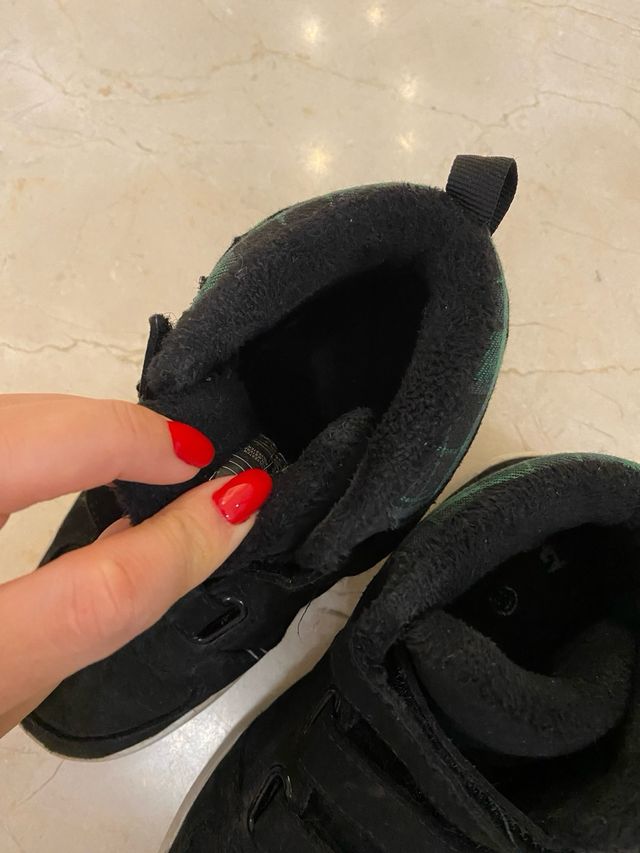 Botines botas zapatos invierno niño negros 31