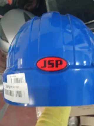 3 Cascos de obra azules