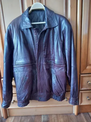 Cazadora de cuero para hombre