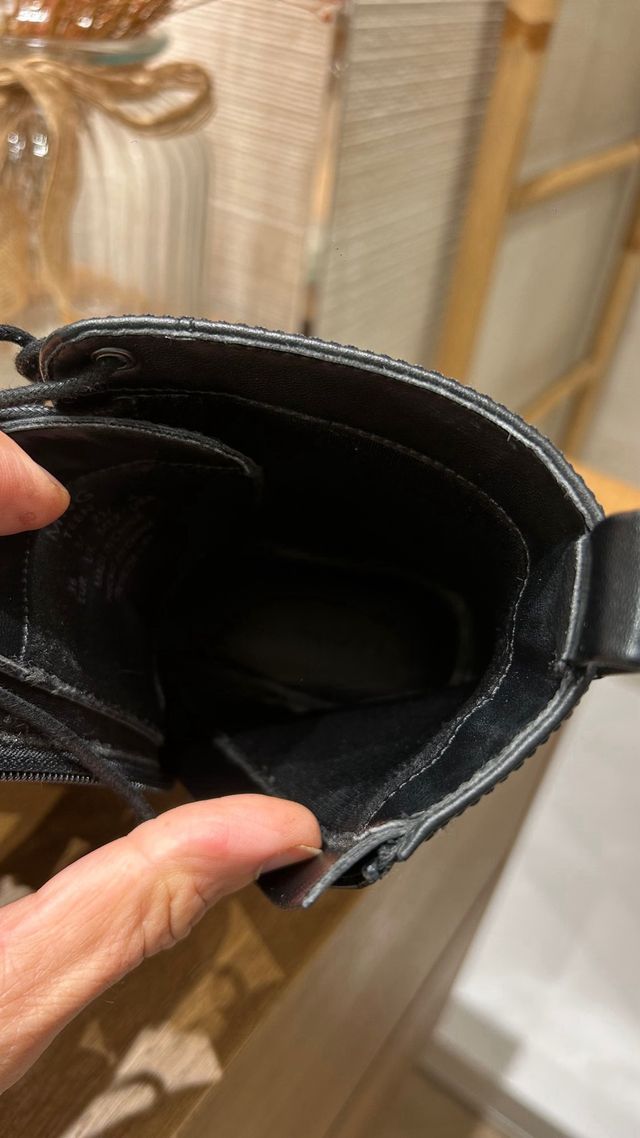 Botas Mango Militar Piel Negras Talla 38