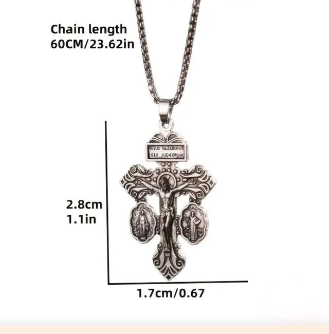 Collar Cruz Perdón San Benito Milagrosa Plateado