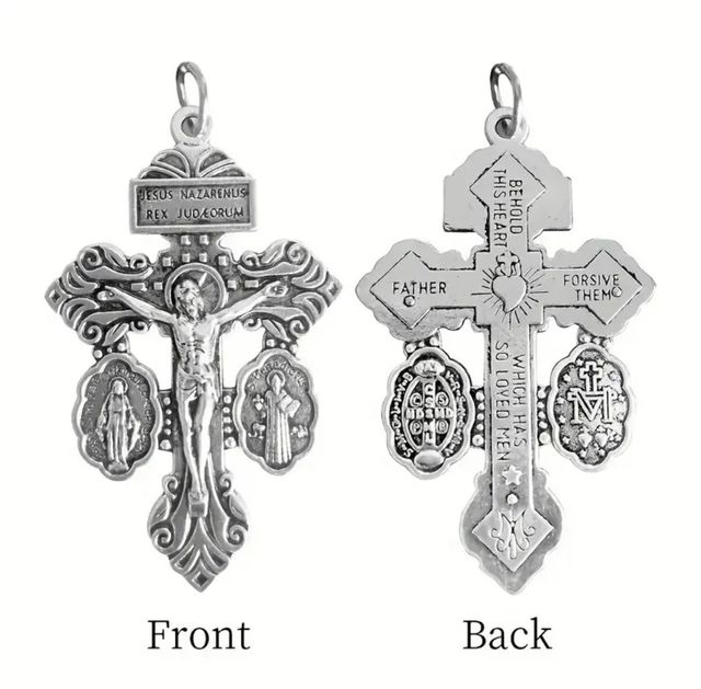Collar Cruz Perdón San Benito Milagrosa Plateado