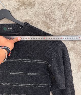 Maglione Tris Line Uomo Grigio Made in Italy