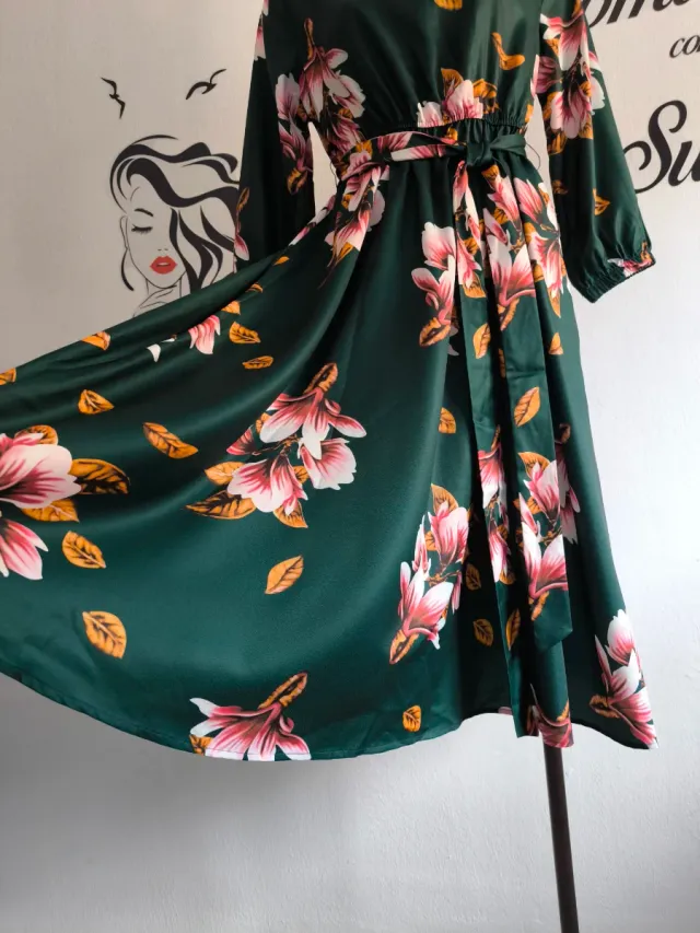 Vestido midi estampado floral
