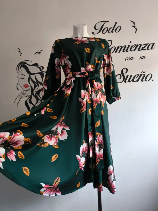 Vestido midi estampado floral