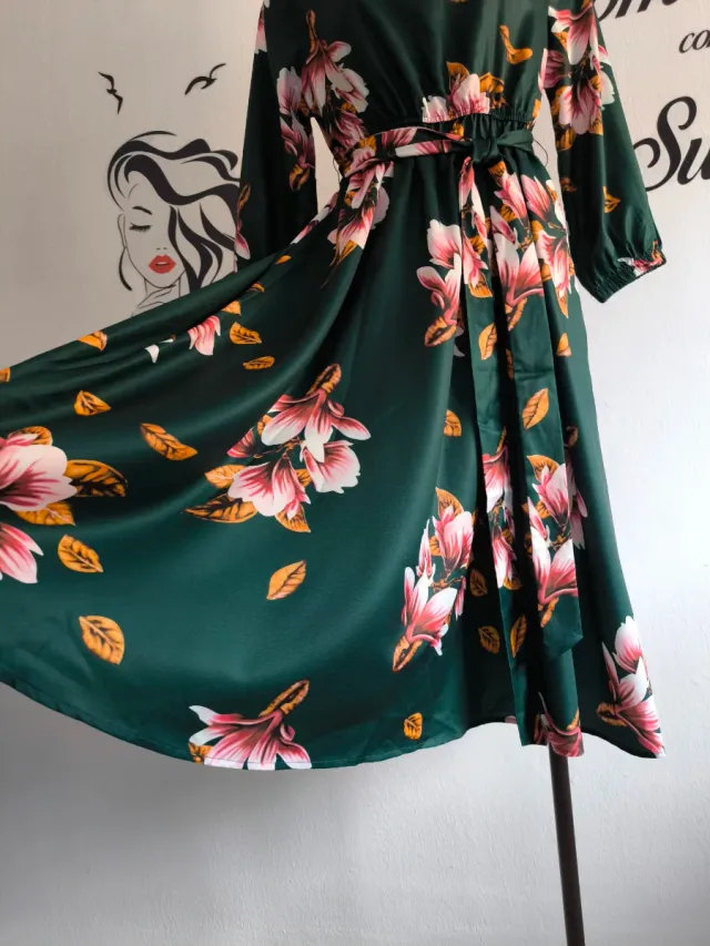 Vestido midi estampado floral
