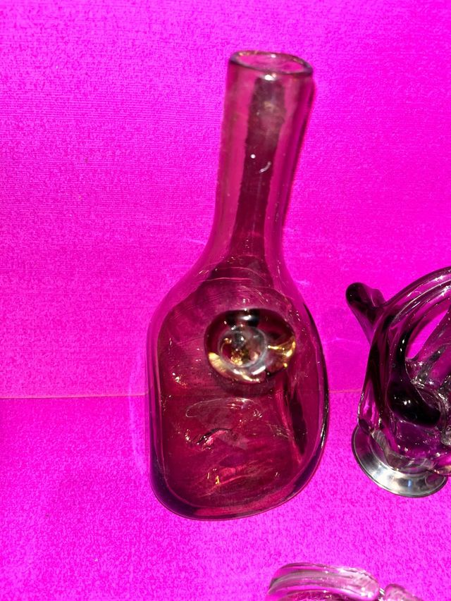 Lote cristal Murano morado y transparente