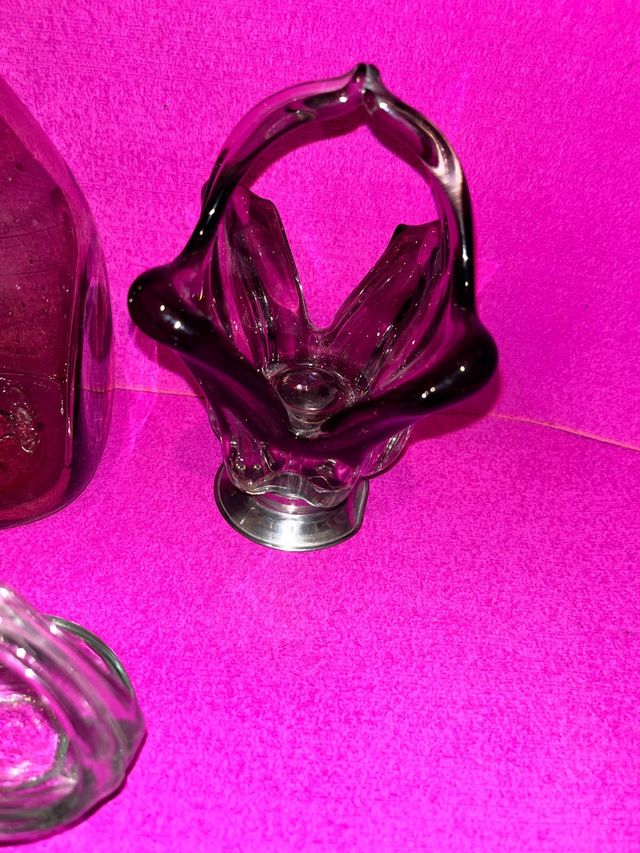 Lote cristal Murano morado y transparente