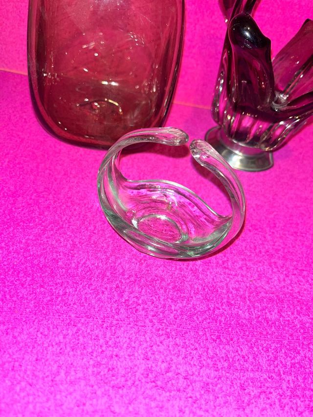 Lote cristal Murano morado y transparente