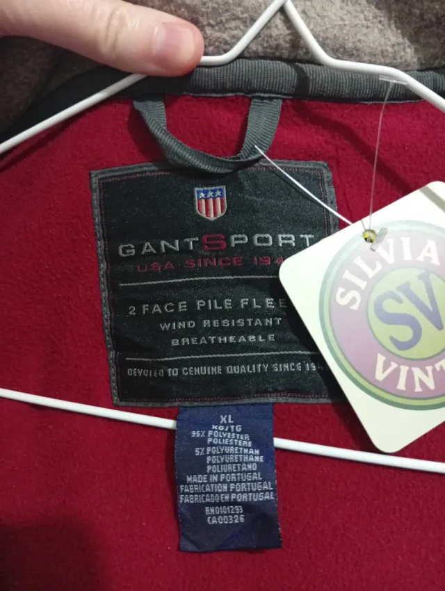 Fodera polare vintage GANT grigio marrone taglia XL