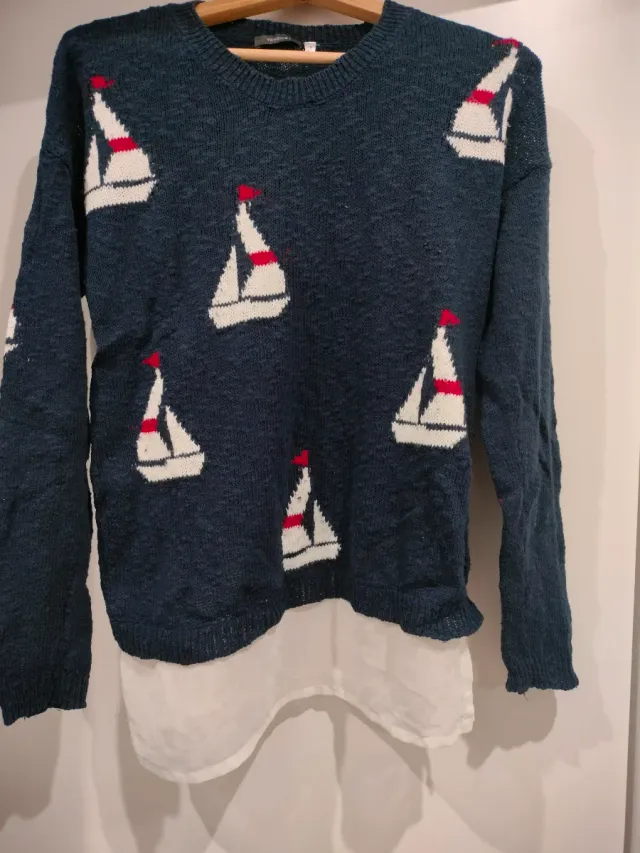 Jersey de punto con barcos