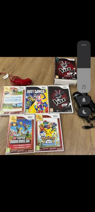 Pack 5 Juegos Wii + Mando Boxeo + 2 Micrófonos