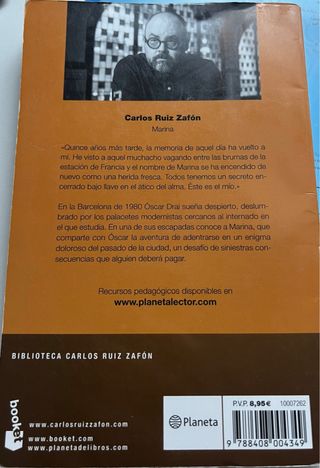 Libro Marina de Carlos Ruiz Zafón