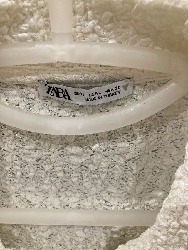 Camisa Zara Blanca Texturizada