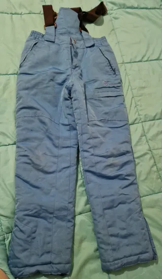 Pantalones de esquí infantiles negros, regalo azul