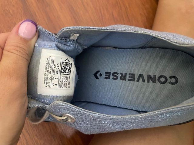 Zapatillas Converse All Star azul purpurina