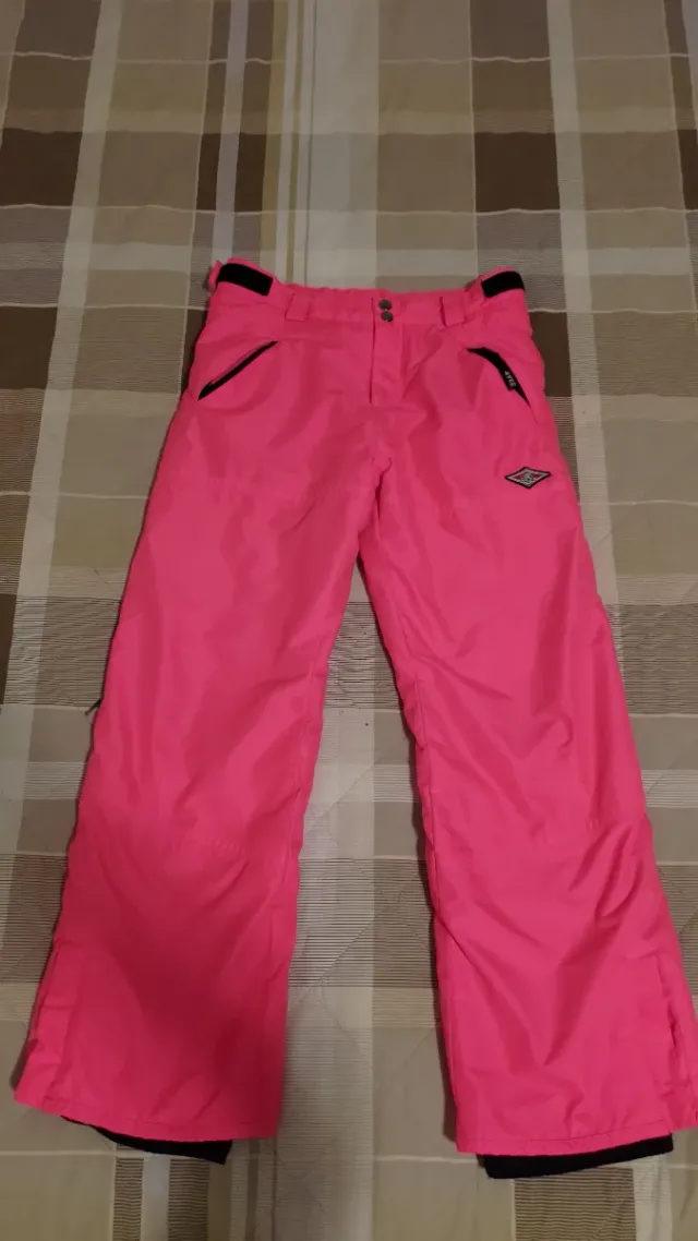 Pantaloni da sci rosa vivaci 10 anni
