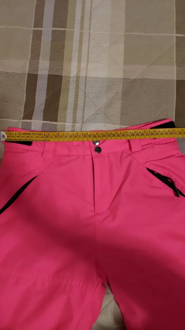 Pantaloni da sci rosa vivaci 10 anni