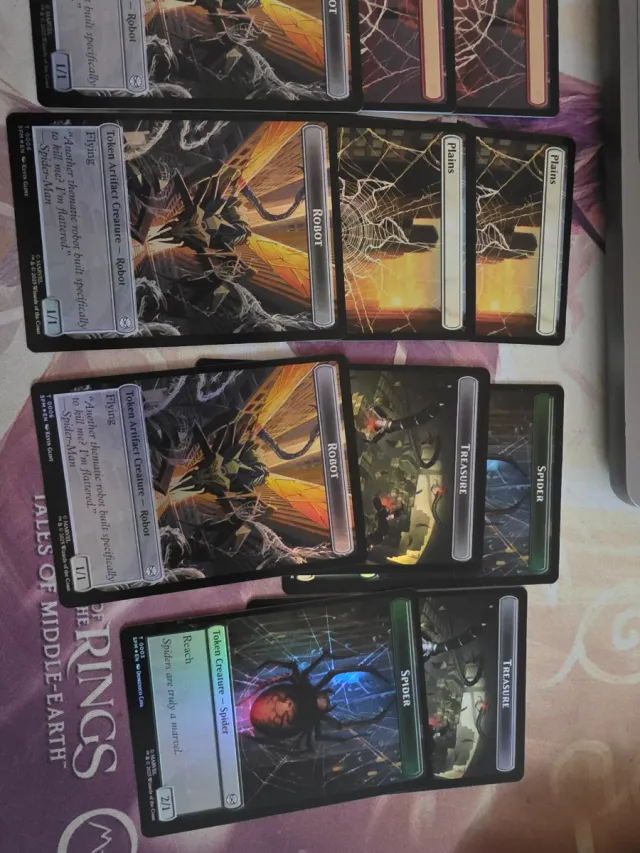 Lote Magic Spiderman Tierras y Tokens Foil