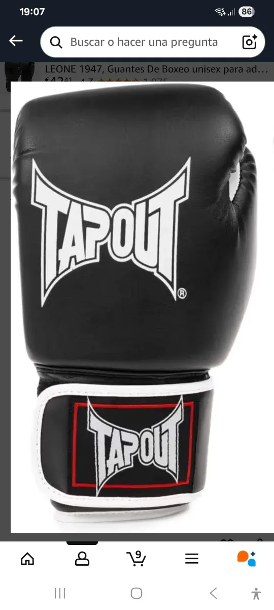 Guantes de Boxeo Tapout Negros 14 Oz