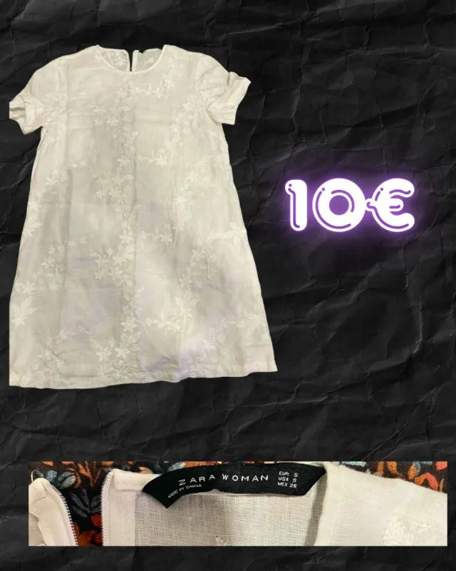 Vestido Mango Blanco Talla S