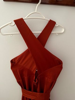 Vestido largo Adolfo Domínguez naranja/rojo