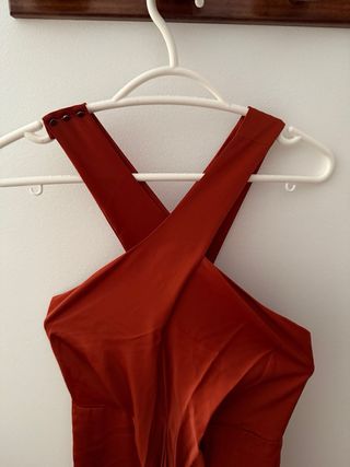 Vestido largo Adolfo Domínguez naranja/rojo