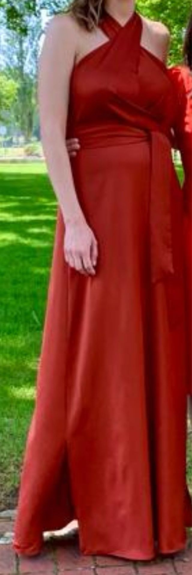 Vestido largo Adolfo Domínguez naranja/rojo