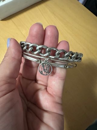 Lote 3 Pulseras Mango plateadas