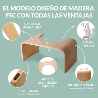 Taburete de madera para baño