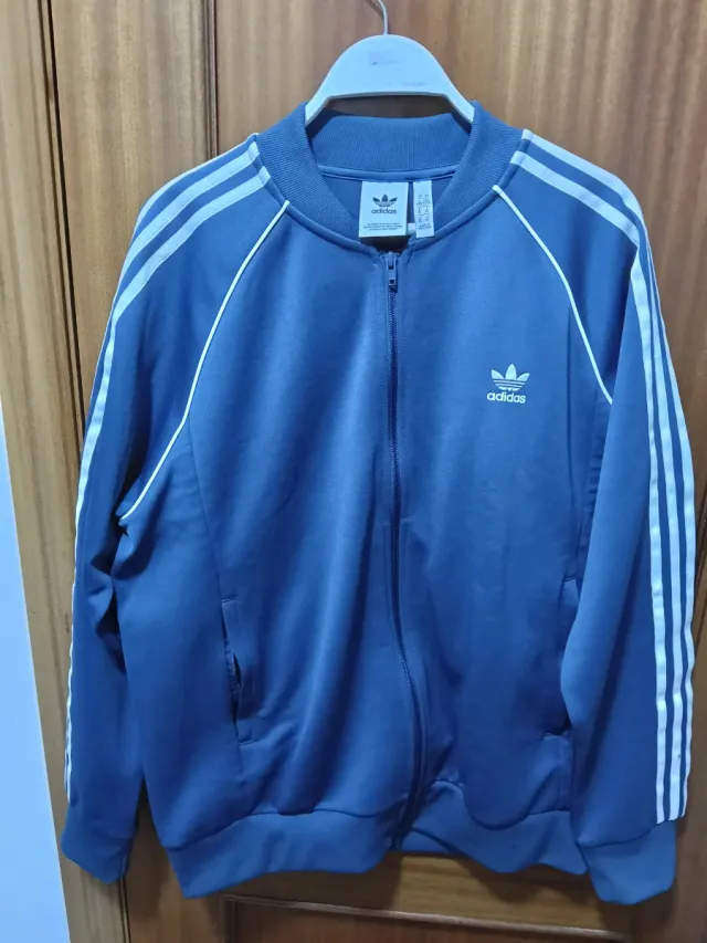 Chaqueta Adidas Vintage Azul y Blanca