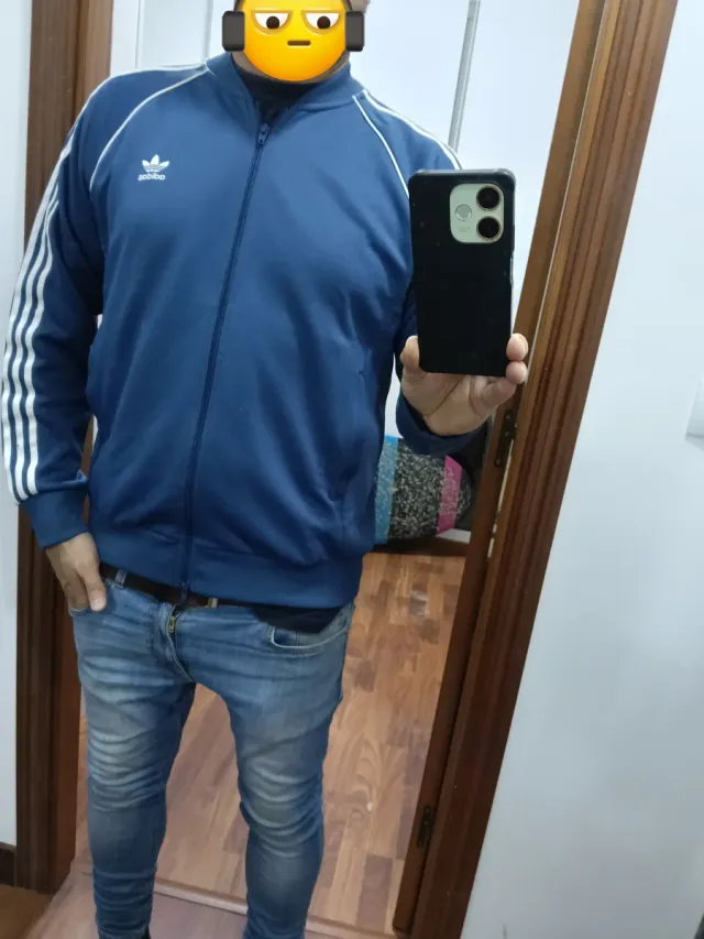 Chaqueta Adidas Vintage Azul y Blanca