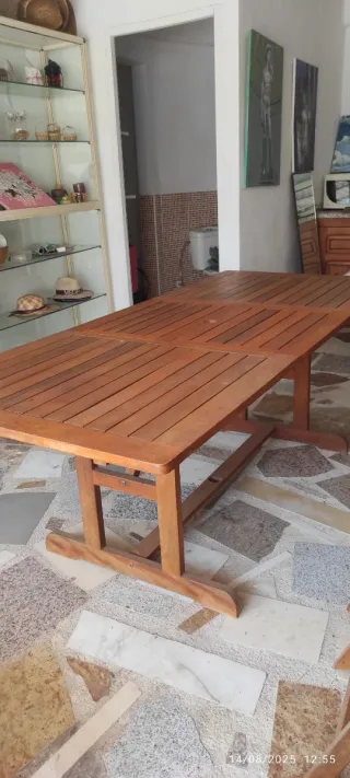 Mesa extensible madera + 6 sillas